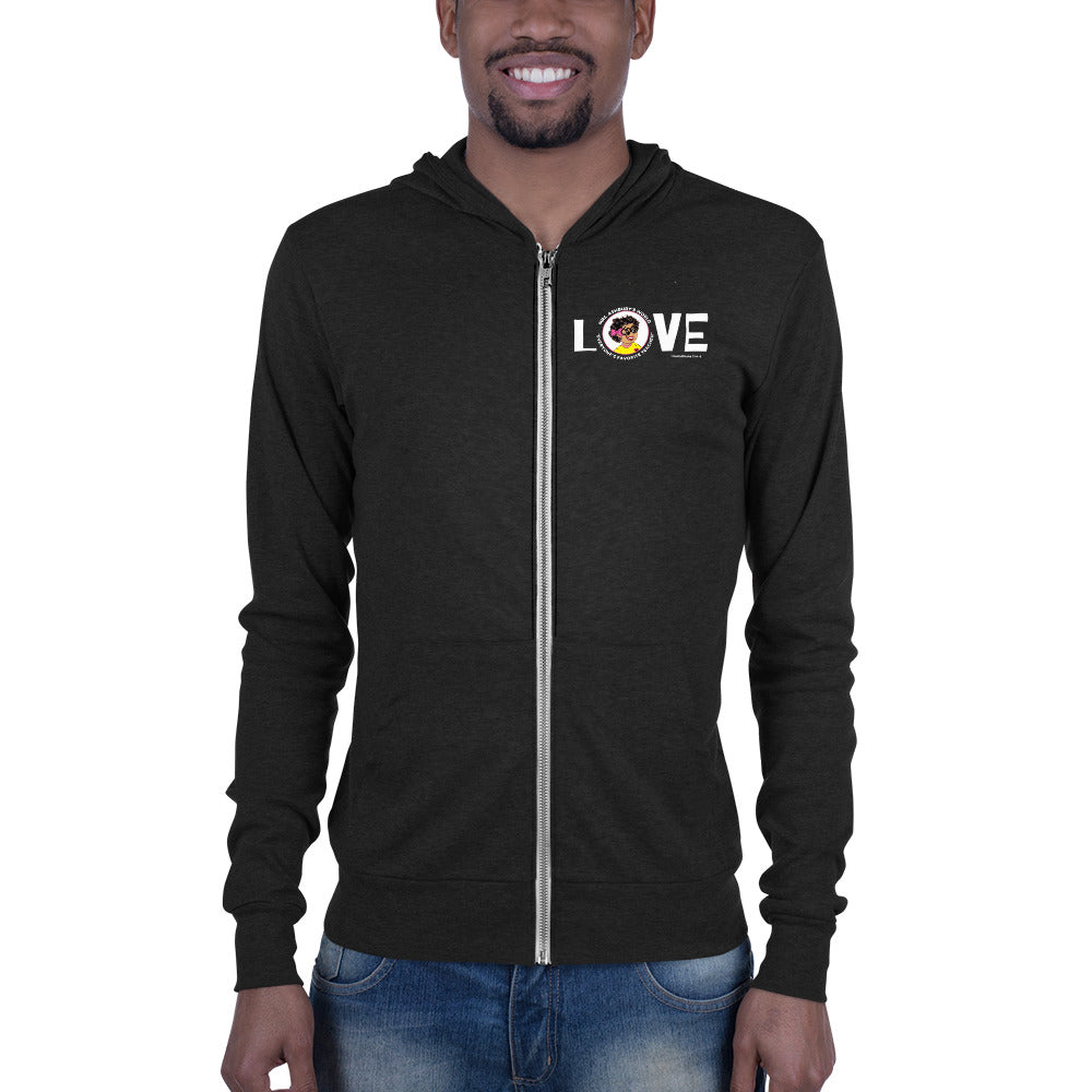 LOVE Unisex zip hoodie