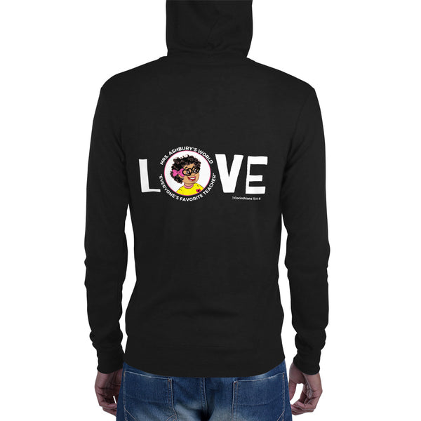 LOVE Unisex zip hoodie