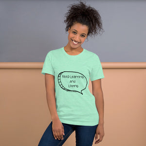 Mrs. Ashbury's Keep Learning and Loving Speech Bubble Short-Sleeve Unisex T-Shirt
